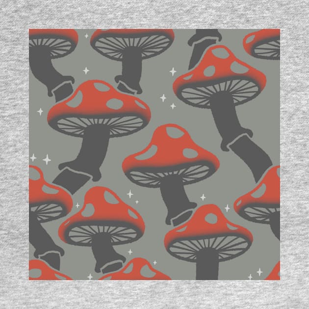 Sparkling Mushroom Pattern 1 by knitetgantt